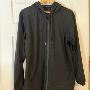 WoolX Ryann Merino Wool Black Full-Zip Hoodie XL